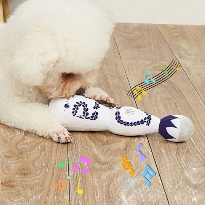 Hundespielzeug, Plüsch-Soundspielzeug für Hunde, sprechendes Plüschtier, farbenfrohes Emaille-Weinflaschen-Design, sprechendes Plüschtier für Hunde und Katzen