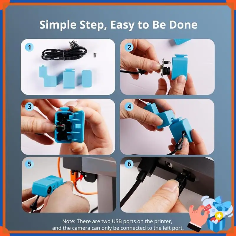 Compact Camera Accessory For Kobra 2 /Kobra 3 Series For Kobra 3/Kobra 2 Pro/Plus/Max 3D Printer Remote And Real-Time Video Supe