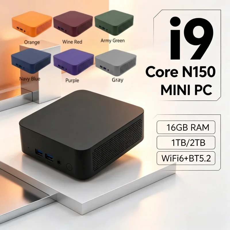 Powerful 2026 Mini PC Intel N150 13 Color Case 16GB RAM 1/2TB SSD WiFi6 BT5.2 Win11 4K Gaming Mini Computer