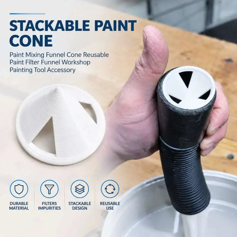 Stackable Paint Cone Paint Mixing Funnel Cone Reusable Paint Filter Funnel Workshop Painting Tool Accessory