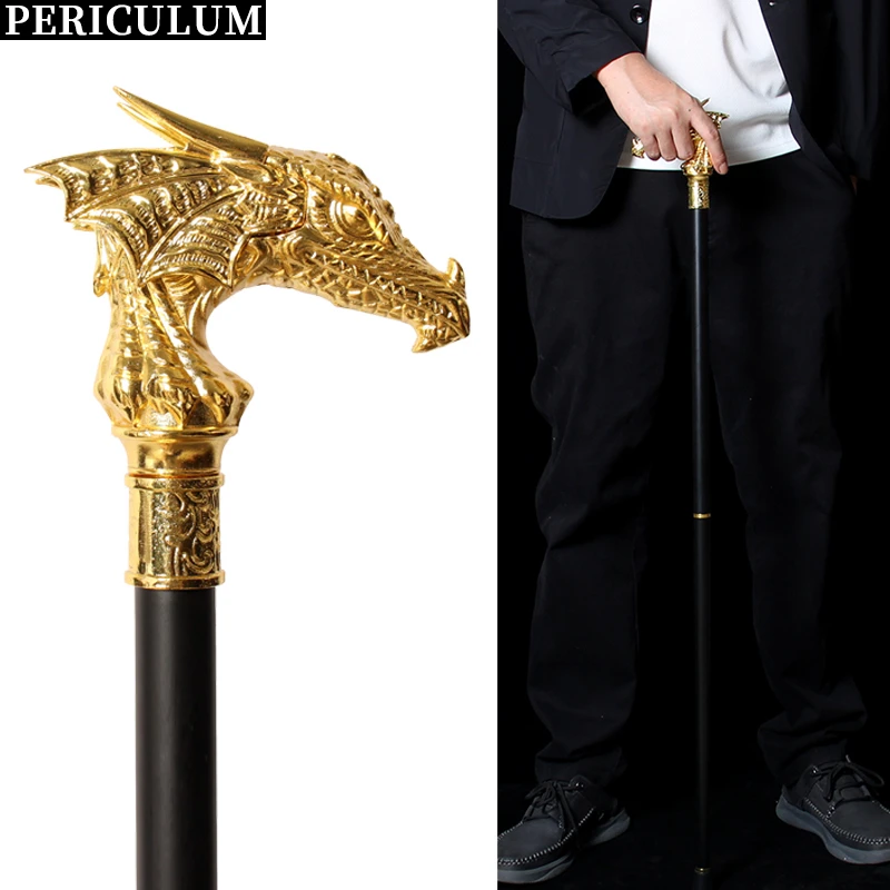 الفاخرة الذهبي التنين رئيس عصا للمشي رجل عصا الزخرفية تأثيري خمر المرأة حفلة عصري عصا للمشي