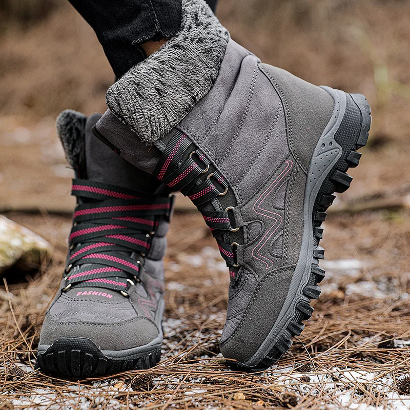 HIKEUP Botas tácticas invierno forro polar antideslizantes - imagen 5