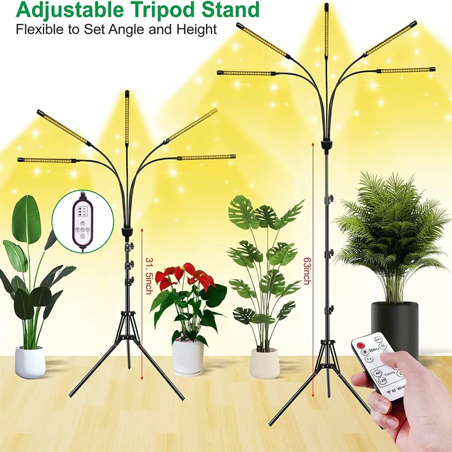 3000K Tripod USB Phyto Lamp Full Spectrum Hydroponics Bulb LED Grow Light Indoor Plants Lamp Greenhouse Veg Flower Phytolamp