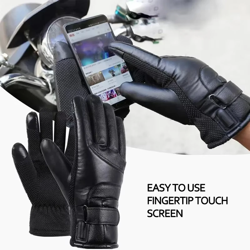 1Pair Motorcycle Electric Glove Winter Warmth Cold Resistance Touch Screen 5V USB Outdoor Sport Gloves Motorcycle Heating Gloves