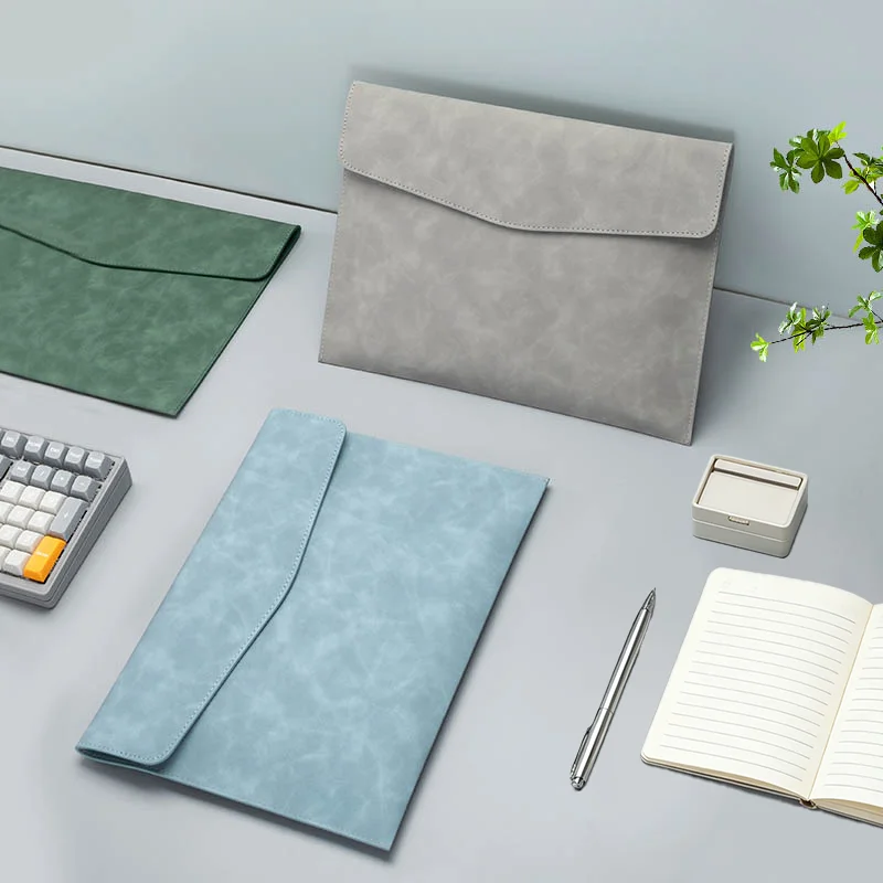 A4 Leather File Storage Bag - Waterproof Large Capacity, Safe for Documents, Portable for Office School Home Durable