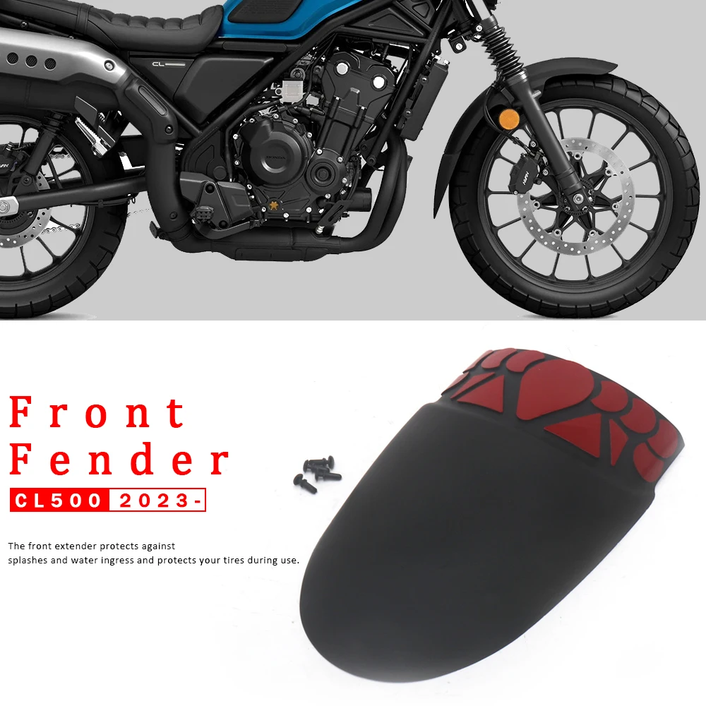 

New Motorcycle Accessories Front Extender Fender Plastic Black For Honda CL500 CL 500 cl500 2023 2024