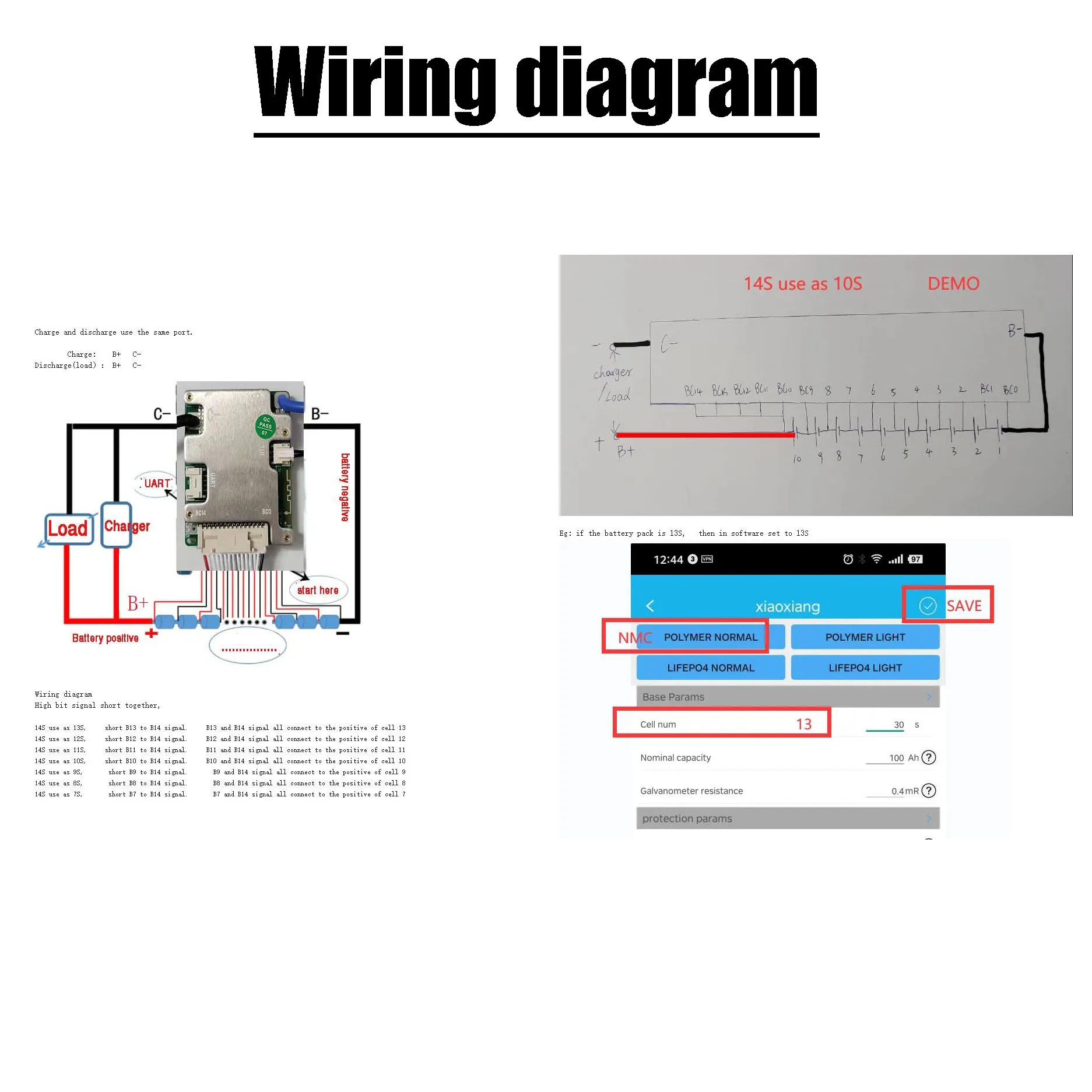 Li-ion LifePo4, 7S a 14S, 13S, 24V, 36V, 48V, 52V, 8S, Bluetooth Smart Lithium Battery Protection Board, BMS Balance Charging, 10S, 12S