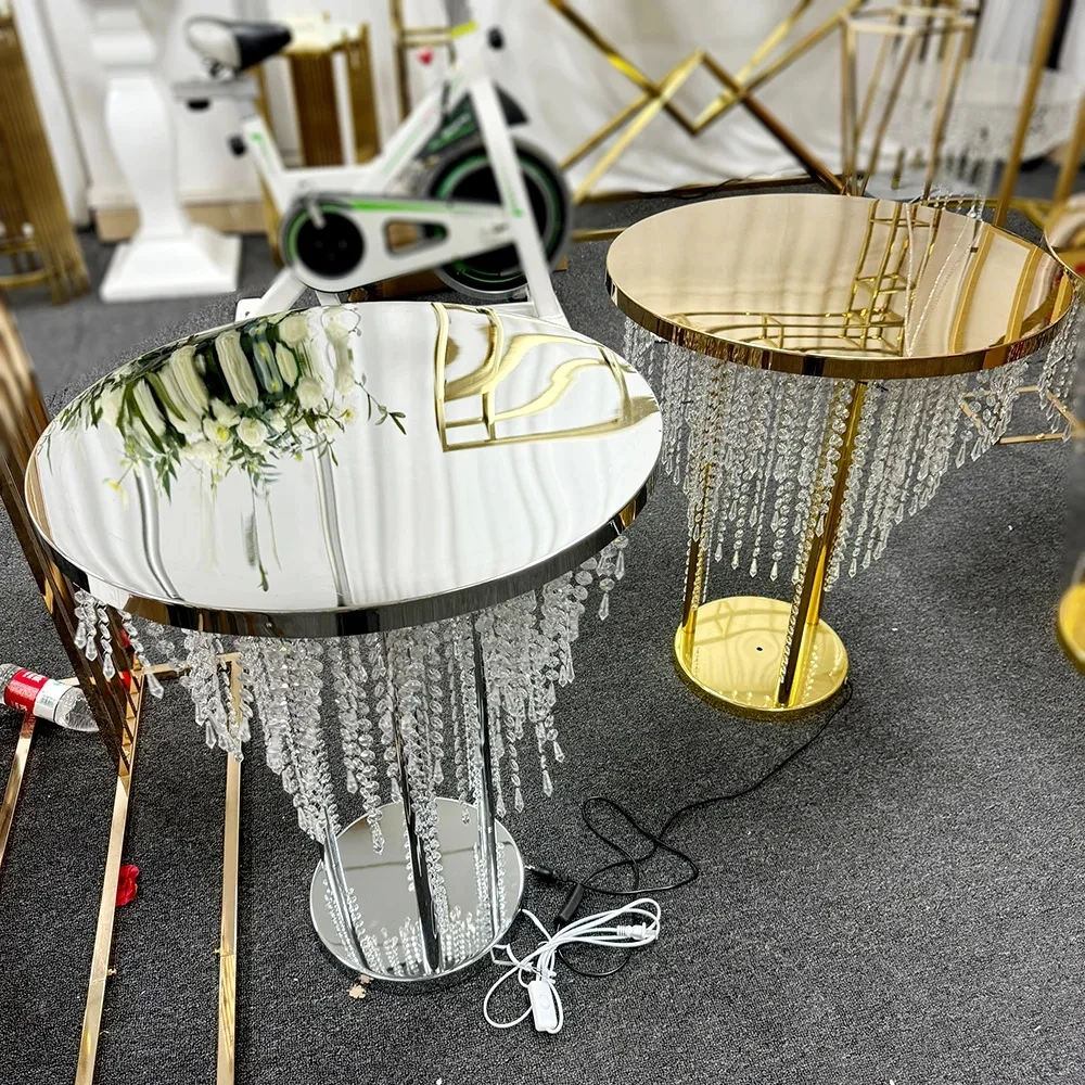 Wedding Decoration Hanging Crystal Beads Cake Table Round Wedding Table