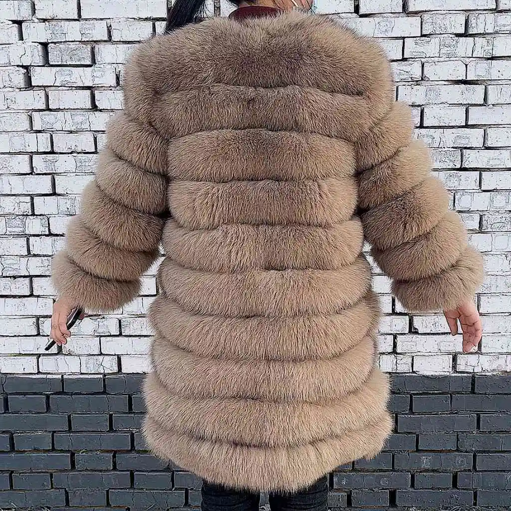 QIUNUOXI 2024 New 4in1real Fur Coat Women\'S Imitation Fur Jacket Vest Winter Coat Women\'S Coats High Quality Imitation