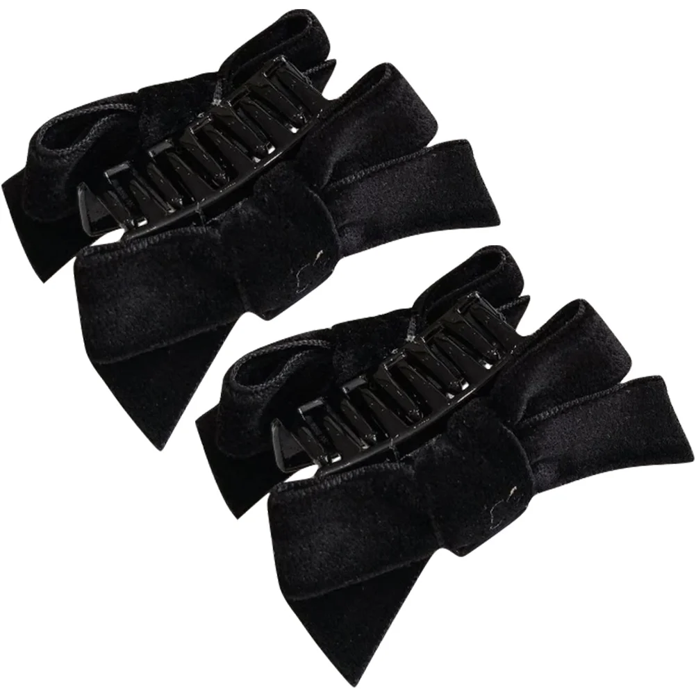 

2 Pcs Clips for Girls Women Bow Headdress Accessories Black Ponytail Barrettes For Thin Hair Barrettes Thin Fine Hair