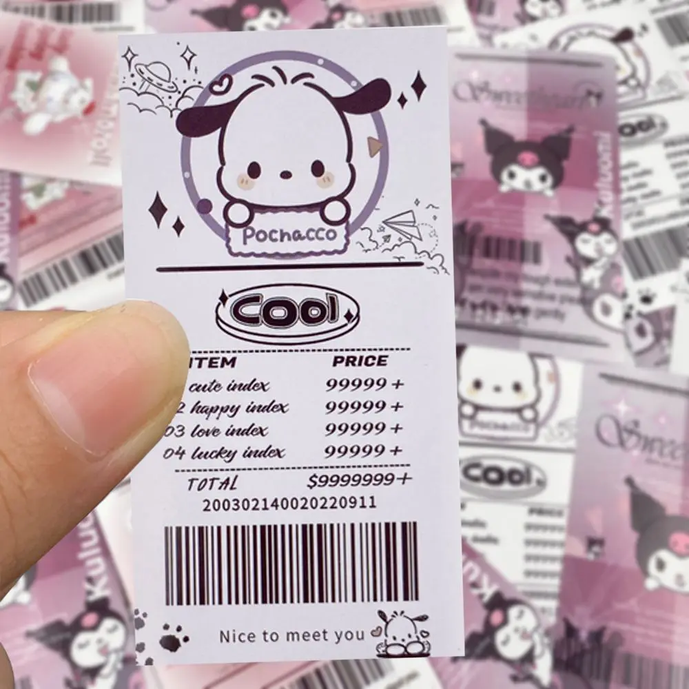 Kawali Sanrio Kuromi Cinnamoroll Pochacco Sealing stiker Diy akun tangan bahan stiker Ins lucu mainan anak-anak Hadiah untuk anak perempuan