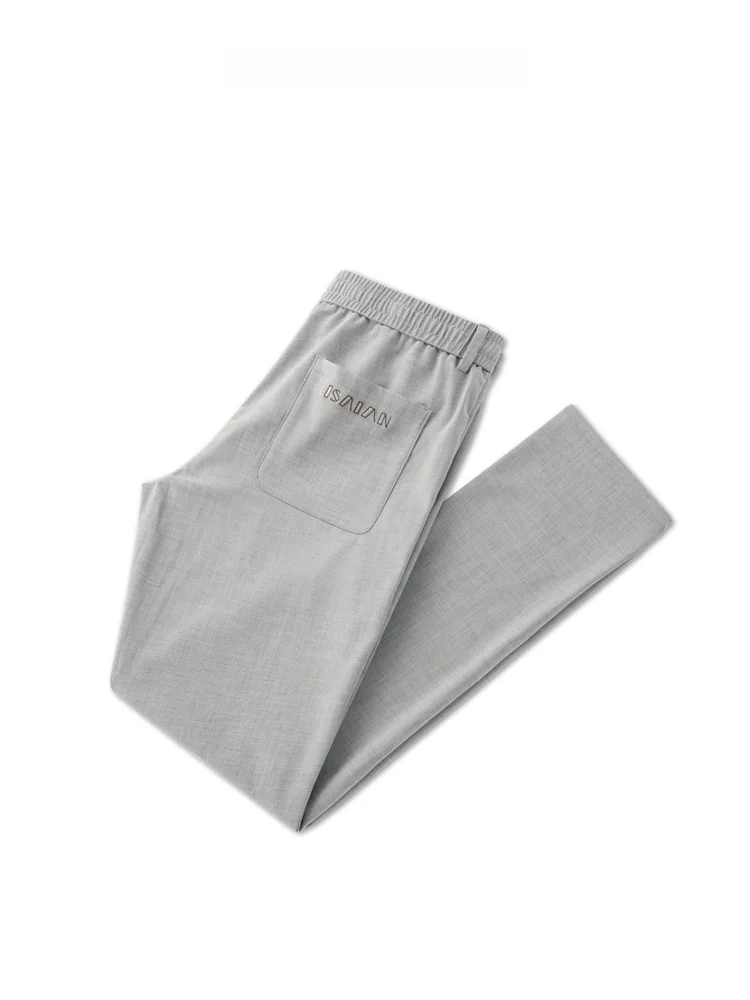 Pantalones Casuales Ligeros de Primavera/Verano para Hombre Mengkou, Mezcla de Lino, Estilo Deportivo y Ejecutivo, Corte Recto