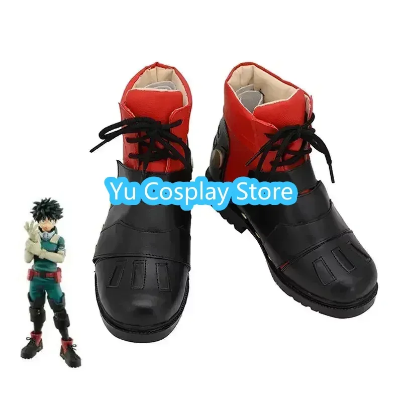 

Yu-Cosplay Deku Cosplay Shoes Anime Midoriya Izuku Cosplay Props PU Leather Shoes Halloween Boots Custom Made
