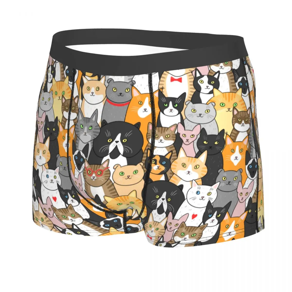 Custom Cute Cats Pattern Animal Pet Boxers Shorts Mens Briefs Underwear Novelty Underpants