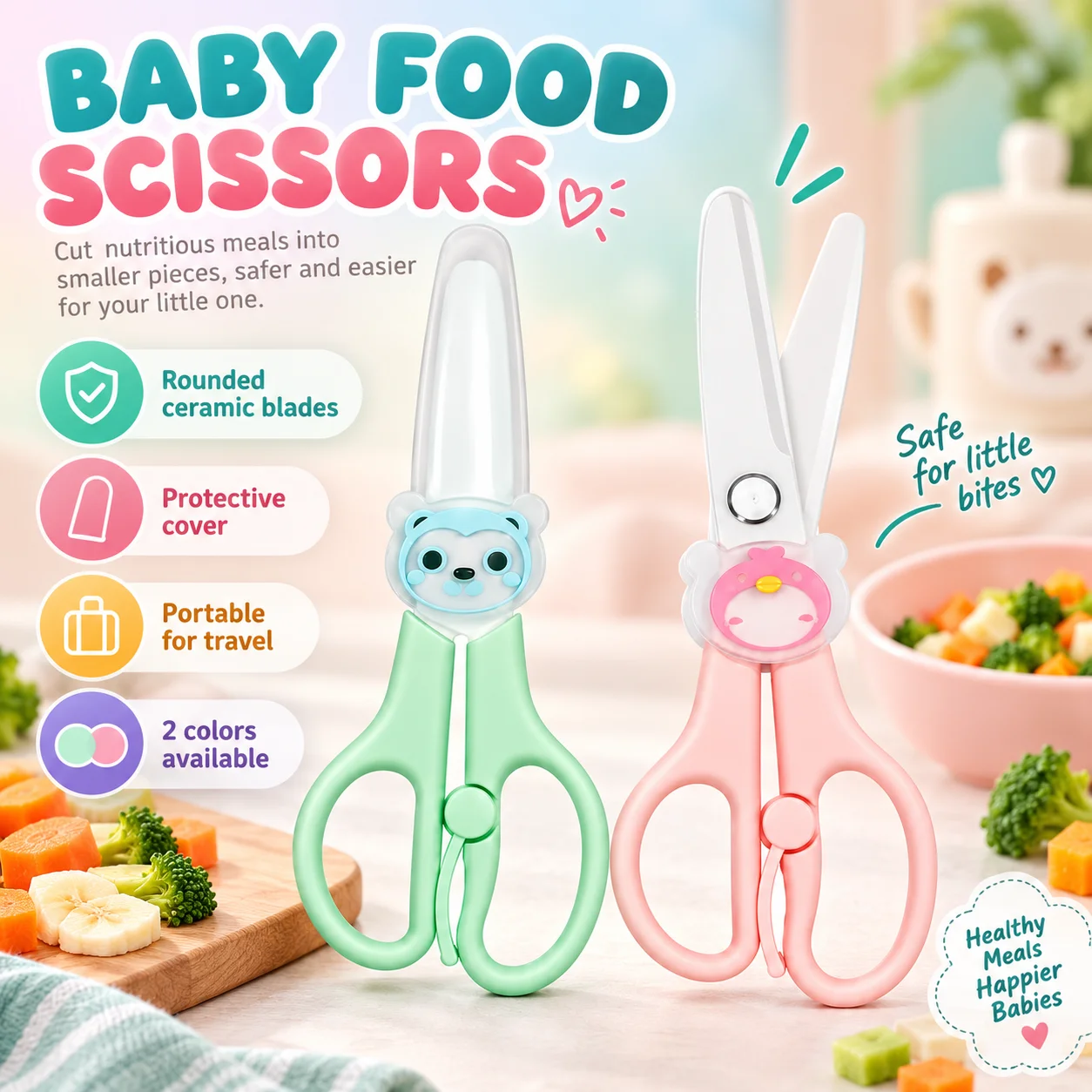 Baby Food Scissors - Ceramiczne nożyczki do krojenia jedzenia dla