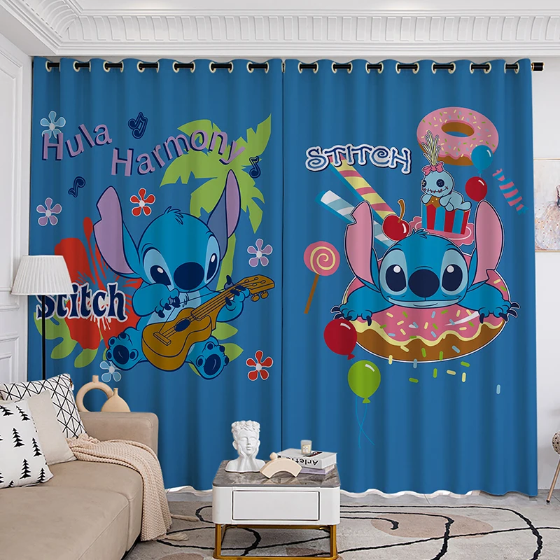 

Stitch Lilo & Stitch Curtain Children's Room Boy Girl Bedroom Bay Window Blackout Stitch Cartoon Home Living Room Decoration