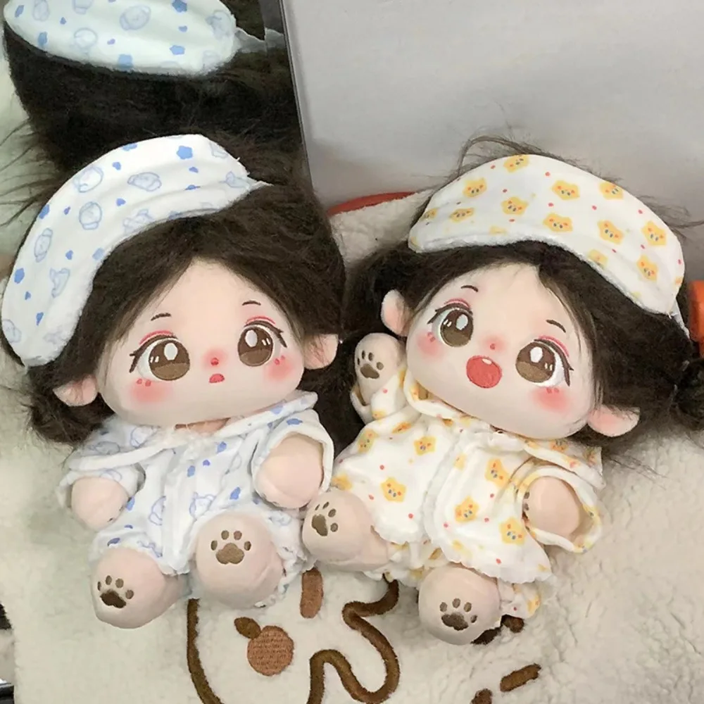 Doll Clothes for 20cm Idol Dolls Baby Doll Lovely Pajamas with Eye Mask Stuffed Cotton Toy for Korea Kpop Star Doll Accessories