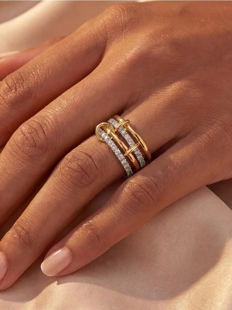 Personalized Multiple Levels Zircon Ring For Women 925 Sterling Silver Daily Anniversary Fashion High Quality Fine Jewelry