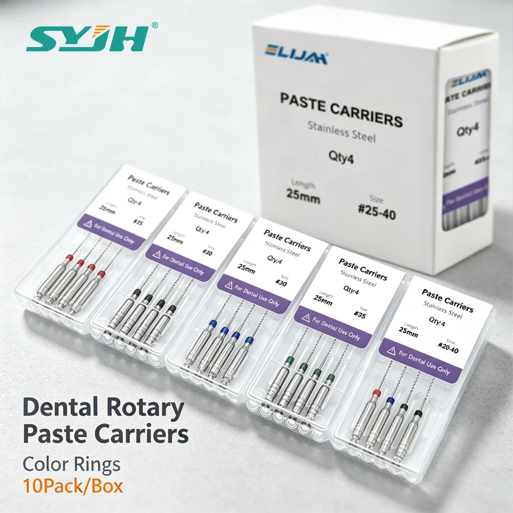 SYJH 10Boxes Dental Spiral Filler 21/25mm 25#-40# Metal Rotary Paste Carriers Endodontic Instrument for Endo Use Dentist Clinic