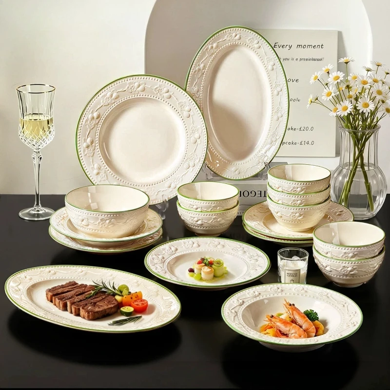 Modern Birthday Dinnerware Sets Full Set Aesthetic Christmas Luxury Dinner Sets Ceramic Designer Vajilla Porcelana Dinner Set
