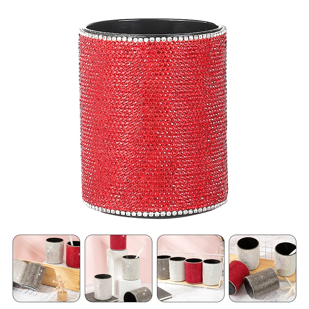 

Rhinestone Pen Holder Bling Stationery Organizer Cup For Desk Pen Storage Makeup Brushes Holder School Supplies