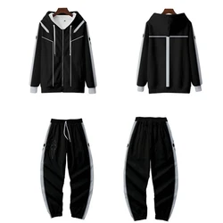 SAO Sword Art Online Men's Sportswear Sets Casual Tracksuit Top and Pants Kirito Kirigaya Kazuto Cosplay Costume