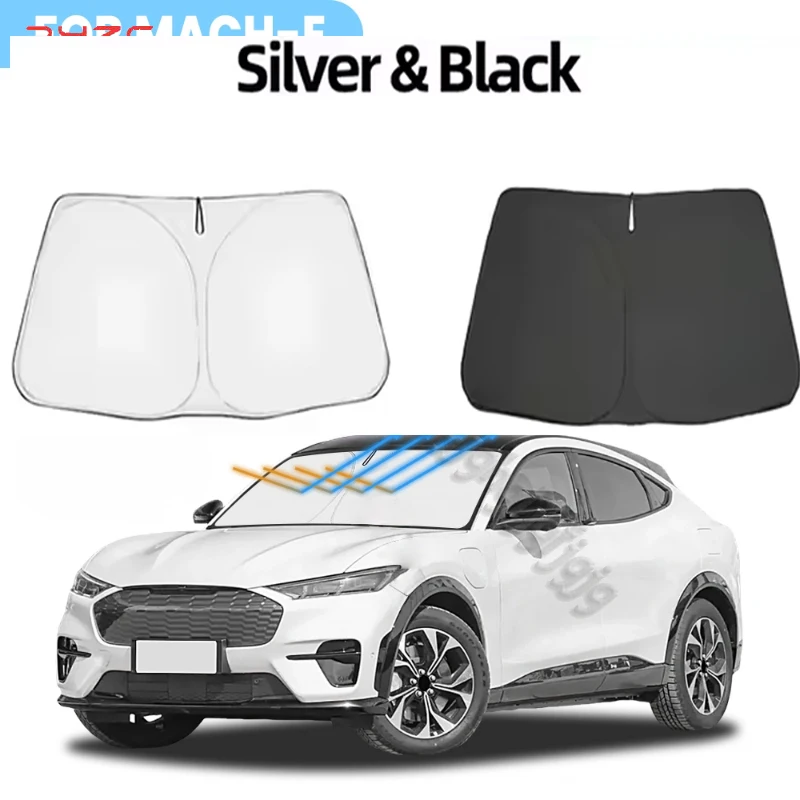 

For Ford Mustang Mach-E 2021-2024 Car Windshield Sunshade Cover Front Window Sun Shade Visor Auto Interior UV Protection