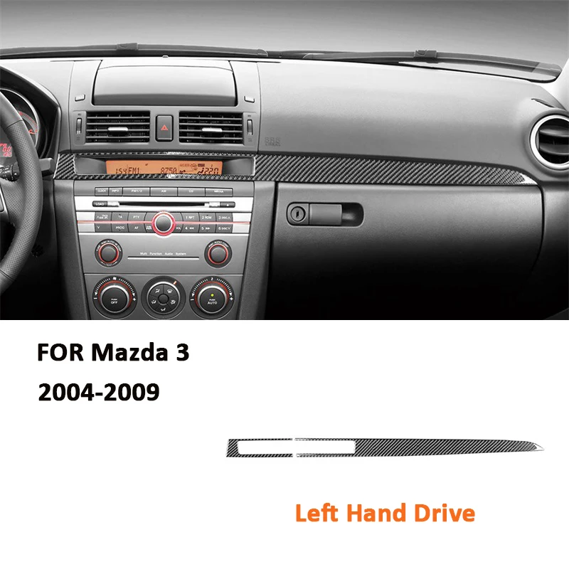 Koolstofvezel Auto Middenconsole Instrumentenpaneel Trim Strips Interieur Decoratie Sticker Voor Mazda 3 2004-2009 Auto Accessoires