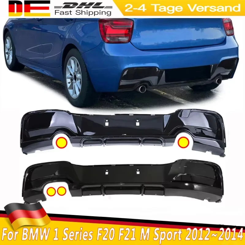 Glänzend Schwarze Heckstoßstangen-Lippe für BMW F20 F21 M Sport 2012~2014 M135i M140i Heckstoßstangen-Diffusor Spoiler Karosserie-Kit