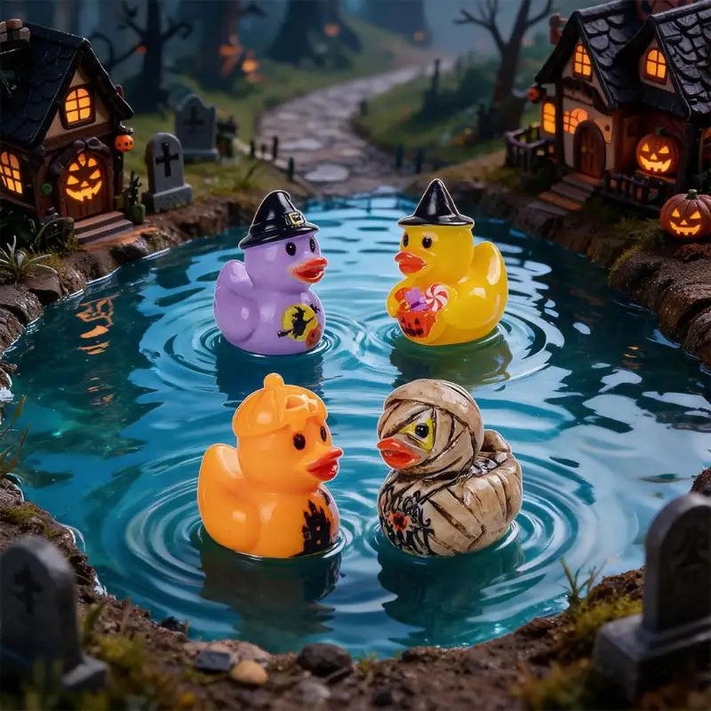 Halloween Mini-Geister-Enten-Harz-Charms, vielseitige, bezaubernde Ornamente für Heim-Party-Dekoration, DIY-Kunstprojekte und Geschenke – Detail 5