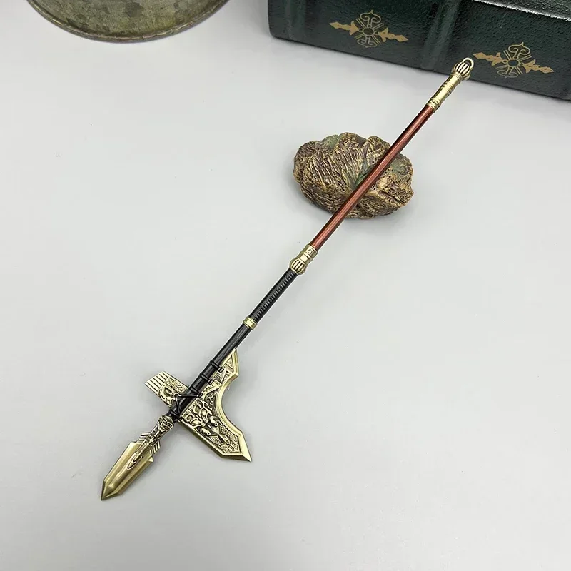 

22cm Chinese Style Ancient Bronze Ge Metal Halberd Weapon Model Creation of the Gods Movie Replica Collectible Ornaments Toy Boy