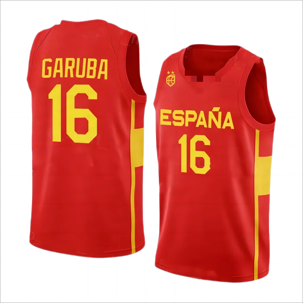 2024 New Spanish Basketball Jersey Spanish Basketball Fan Jersey Men\'s/Men\'s Summer Sleeveless Basketball Sports Jersey T-shirt