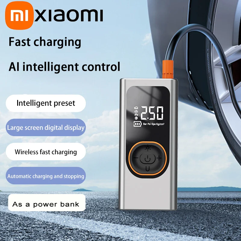 Xiaomi Car Air Pump Portable Wireless Air Pump, High-pressure Inflation Bank Ultra-fast Inflation Wireless Power Bank Outdoor