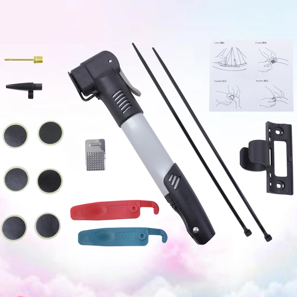 

Bike Tyre Repair Kit Premium Material Durable Compact Size Suitable Road Mountain Bike Tire Replenishment Cylinder Pump Lever