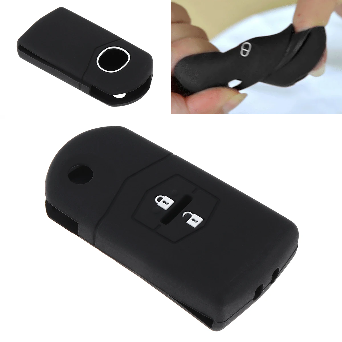 

2 Buttons Car Key Shell Case Fit for Mazda 2 3 5 6 BT50 CX-5 CX-7 CX-9 RX8 Silicone Flip Folding Key Fob Case Protector Holder