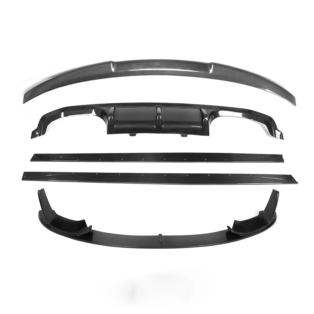 

Комплект кузова из углеродного волокна F32 /F82 M4: передняя губа + задний диффузор + боковая юбка + спойлер, идеально подходит