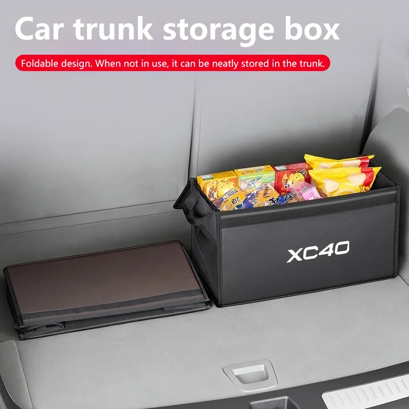 For VOLVO XC40 2017-2025, Car Trunk Foldable Storage Box, Large Capacity Easy Carrying Storage Auto Interior Storage Accessories