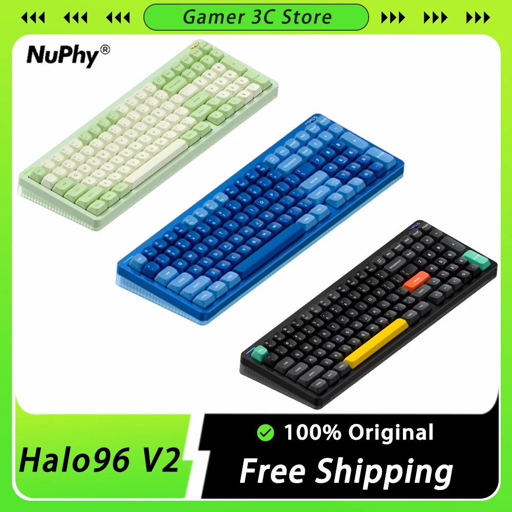 Nuphy Halo96 V2 Mechanical Keyboard Low Profile Wireless Bluetooth 3 Mode Halo 96 Type-C Hot Swap Gasket Custom Gaming Keyboards