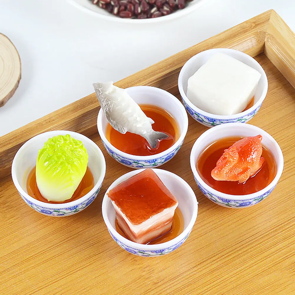 

5Pcs Realistic Mini Food for Dollhouse Kitchen Decor Accessories Tiny Edible-Looking Simulation Props Houseplay