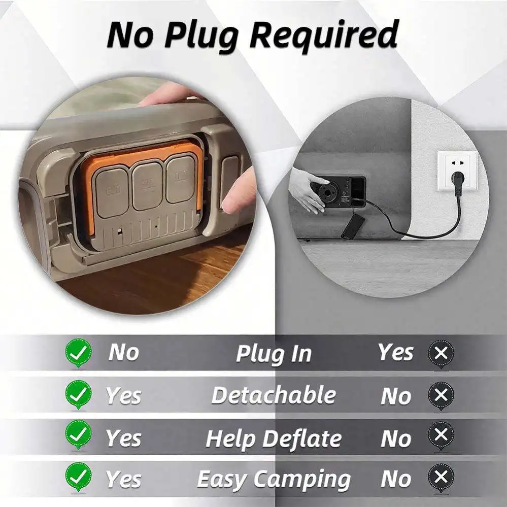 

Надувной складной матрас для кемпинга с встроенным насосом, размер King Size, компрессионный надувной матрас