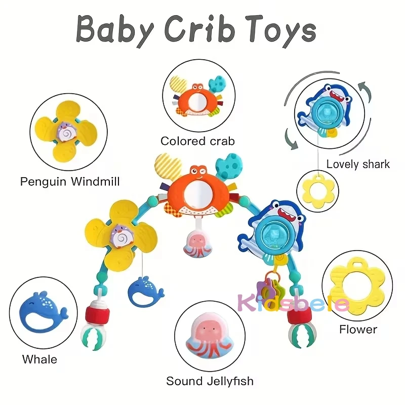Arco Giocattolo Regolabile con Clip per Neonati, Giocattolo Colorato da Appendere per Culla e Sdraietta, Regalo per la Coordinazione Occhio-Mano