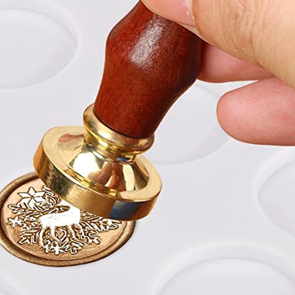 

2 Pcs Wax Seal Mold DIY Craft Tools Simple Making Vintage Silica Gel Non Sticky Easy Separate Clean Reusable Hardware