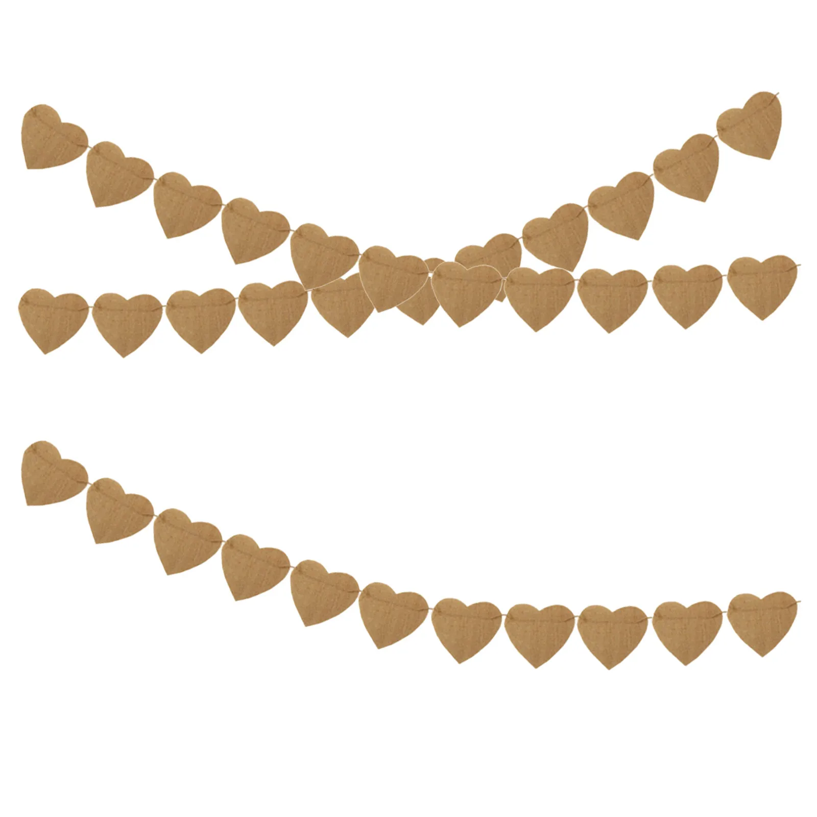 48 Flags Burlap Heart Banner Garland Valentine's Day Rustic Love Bunting Blank Valentines Decoration for Wedding Anniversary