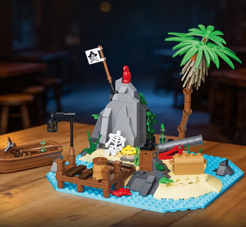 Idea Movie Game Offshore Isolierte Insel Wachturm Baustein-Modellsets Felsenriff-Bausteine Spielzeug für Geschenke – Detail 8