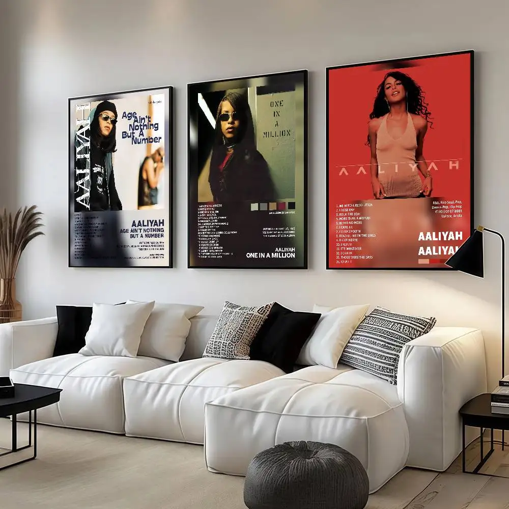 Sängerin A-Aaliyah Poster, Wohnheimdekorationen, Schlafzimmer- und Wohnzimmer-Wandbilder, Souvenirs