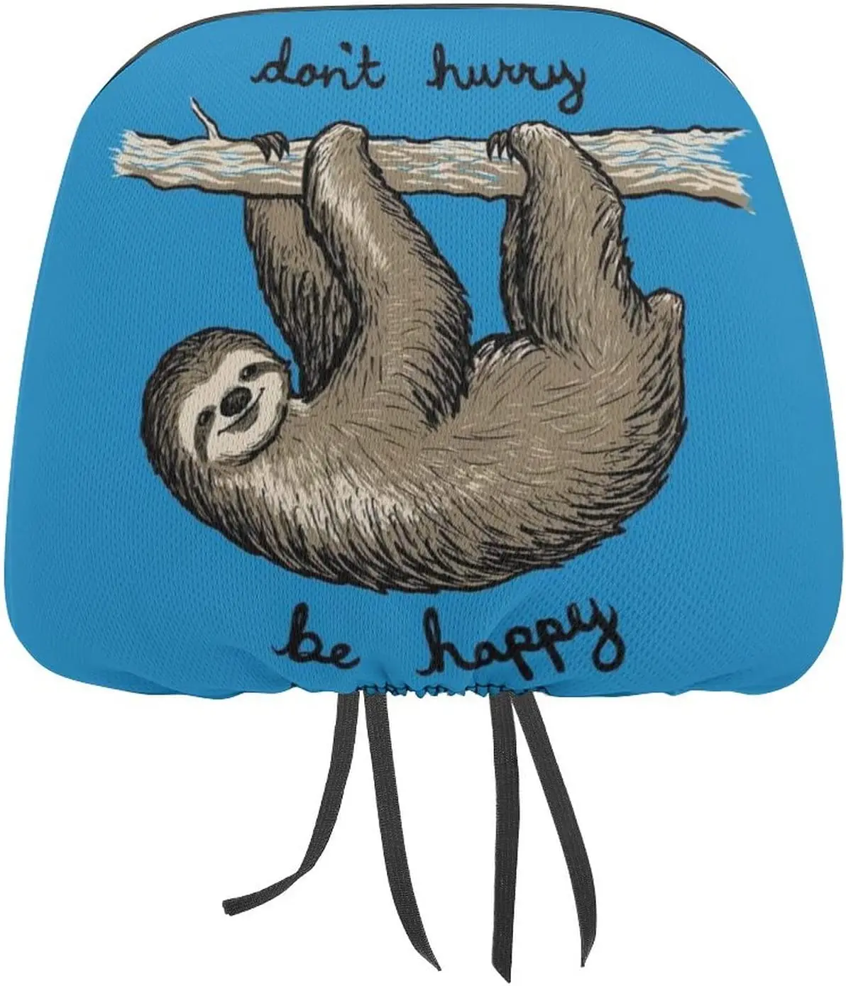 

Happy Sloth Cover for Car Seat Headrest Protector Covers Funny Printed Interior Accessories Decorative