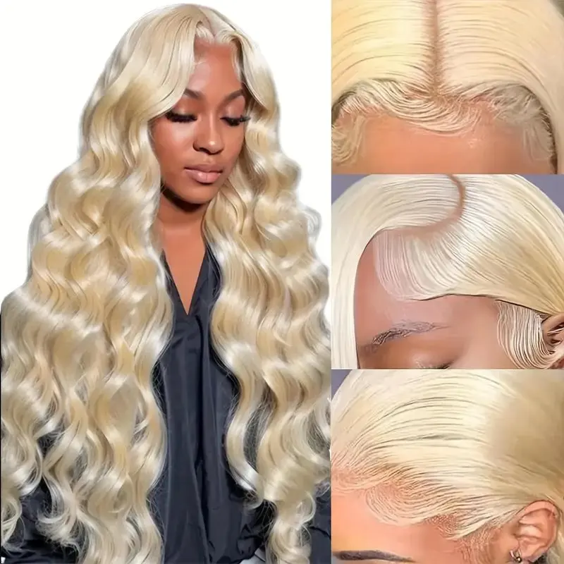 13X4 HD Lace Wigs 150 Density 613 Blonde 13x6 Lace Frontal Wig 26 Inches Human Hair Body Waves Colored Glue-Free Wave Wig