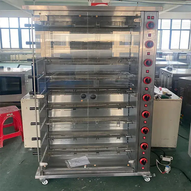 Industrial Commercial Stainless Steel 3 6 9 Rotarys Electric Gas Chicken Grill Rotisserie Machine Chicken Rotisserie