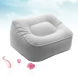 2 Pcs Inflatable Foot Rest Pad Toilet Stool Cushion Travel Pillow Footrest Child