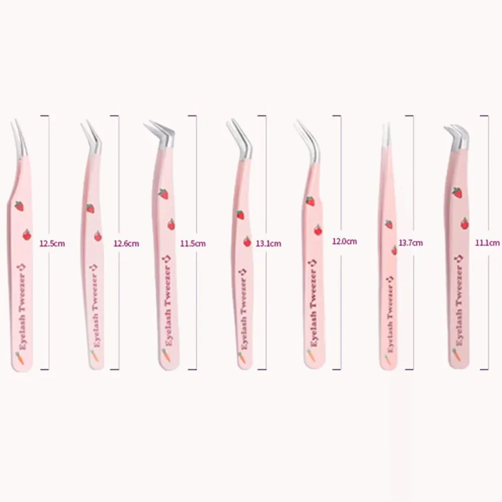 Nouveau 7 Types de pinces à faux cils antistatiques en acier inoxydable 3D Extension de cils pince à épiler bande incurvée outils de maquillage